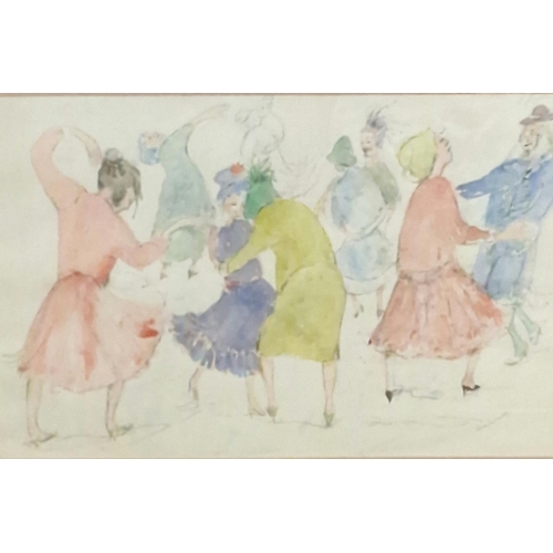 286 - Vera Bassett (Welsh 20th century, Pontarddulais), 'Dancing Clowns' and 'Women Dancing', two, signed.... 