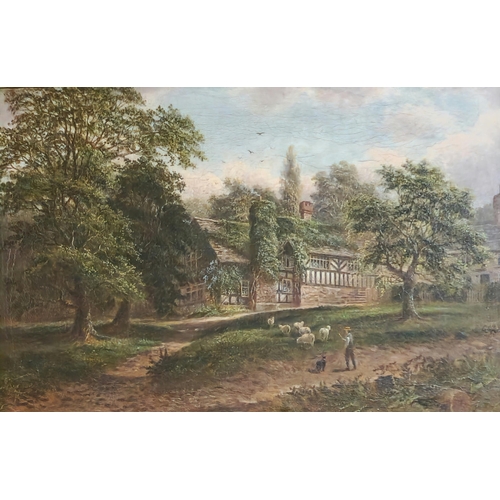 296 - Albert Dunnington (British 1860 - 1928), 'The Old School and Green, Arley, Cheshire (original from n... 