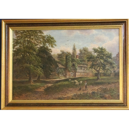 296 - Albert Dunnington (British 1860 - 1928), 'The Old School and Green, Arley, Cheshire (original from n... 