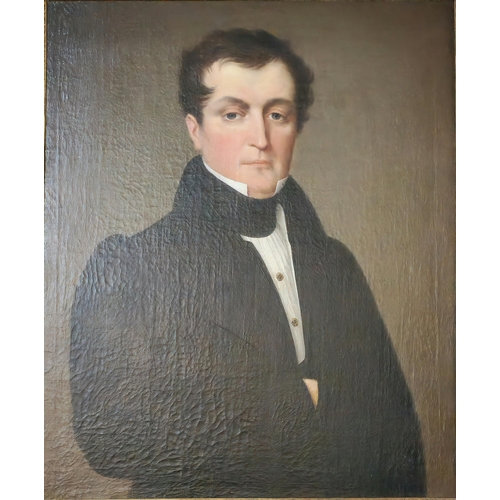 301 - British School (19th century), portrait of a young English gentleman. Oils on canvas. 71x58cm approx... 