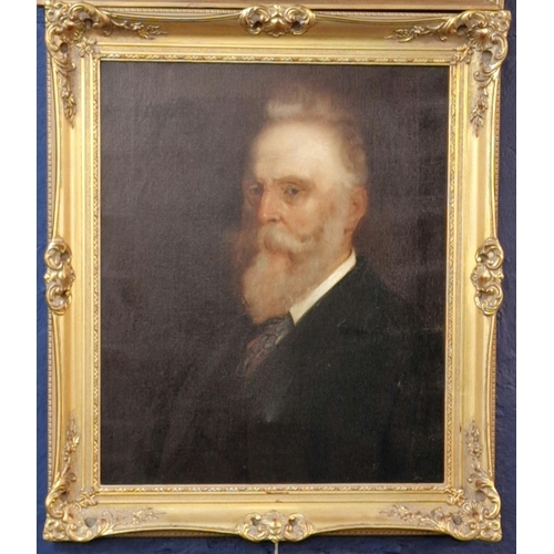 302 - British school (Early 20th century), portrait of a bearded Edwardian gentleman, oils on canvas. 61x5... 