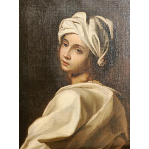 306 - After The Italian Old Master, portrait of a young boy in a white turban and robes. Oils on canvas. 6... 