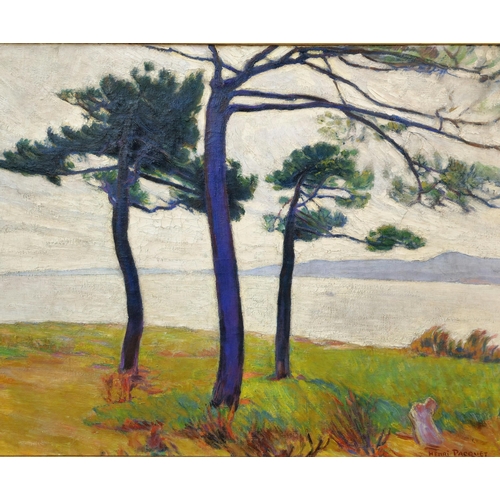 307 - Henri Pacquet (French 1890-1873), 'Umbrella Pines, Cotes D'Azur', signed and labeled verso. Oils on ... 