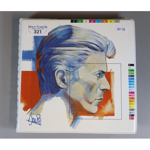 321 - Collection of David Bowie 'Fashions' picture singles in colour coded pictorial plastic folder , numb... 