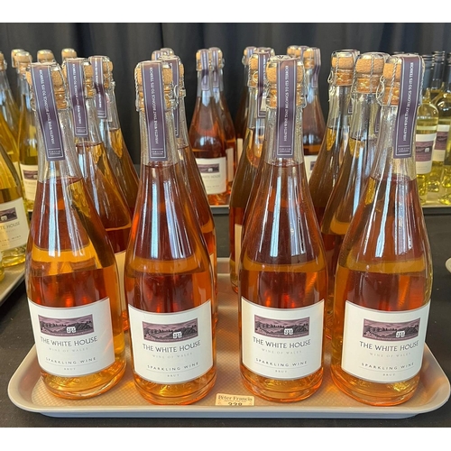 338 - Welsh Wine, The award winning Whitehouse Heritage Vineyard, sparkling rose/pink wine, 2016, twelve b... 