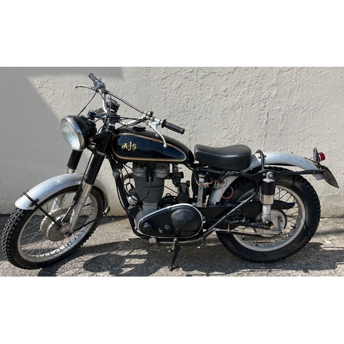 345 - Motorcycle - 1956 AJS 16MC Trials Bike Reg No. 523XUJ. 350ccs overhead valve single cylinder 4 strok... 