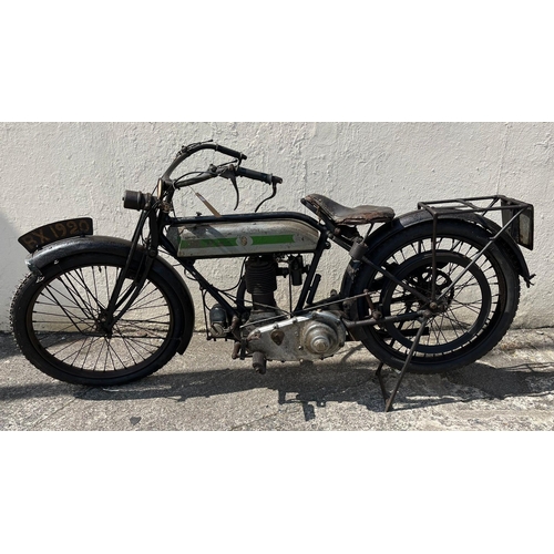 346 - 1921 vintage Triumph SD 550 motorcycle. Reg No BX 1920.  550ccs side valve, single cylinder, four st... 