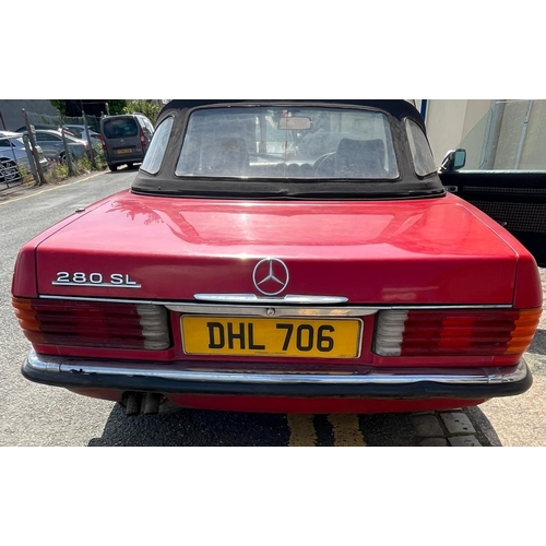 347 - 1981 Mercedes 280SL Drop Head Sports Car, reg No. DHL 706. R107 Model.  2746ccs, six cylinder engine... 