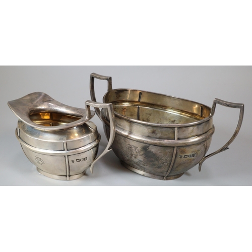 40 - Late Victorian silver four piece teaset comprising teapot, coffee pot/water jug (dated 1900), two ha... 