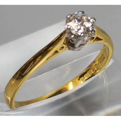 45 - 18ct gold diamond solitaire ring, 0.35 carat approx. 2.6g approx. Size N. (B.P. 21% + VAT)