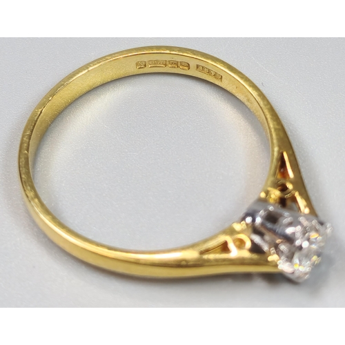 45 - 18ct gold diamond solitaire ring, 0.35 carat approx. 2.6g approx. Size N. (B.P. 21% + VAT)