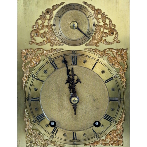 5 - Late 19th century German gothic design two train bracket clock, having pointed arched pediment with ... 