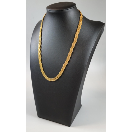 81 - 9ct gold weave design chain/necklace. 13.7g approx. 44cm long approx. (B.P. 21% + VAT)