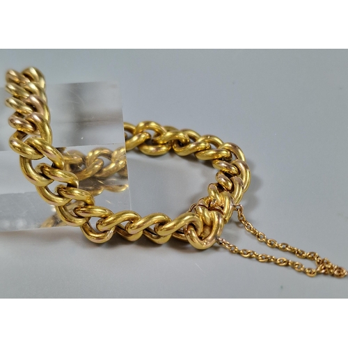 87 - 18ct gold curb-link bracelet. 19cm long approx. 26.5g approx.  (B.P. 21% + VAT)