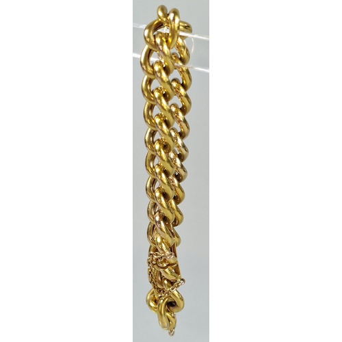 87 - 18ct gold curb-link bracelet. 19cm long approx. 26.5g approx.  (B.P. 21% + VAT)