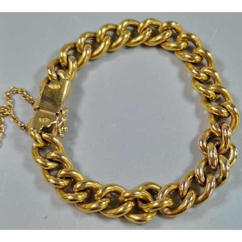 87 - 18ct gold curb-link bracelet. 19cm long approx. 26.5g approx.  (B.P. 21% + VAT)