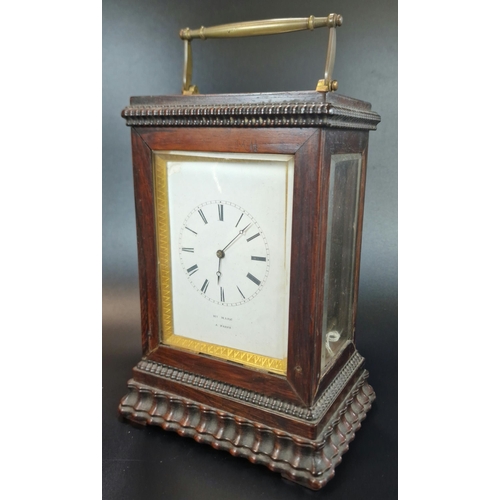 9 - 19th century French rosewood cased bracket clock, the enamelled Roman face marked 'HY. Marc, Paris',... 