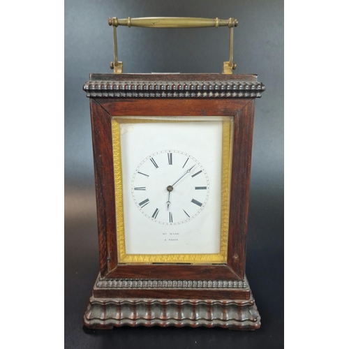 9 - 19th century French rosewood cased bracket clock, the enamelled Roman face marked 'HY. Marc, Paris',... 