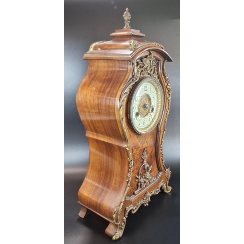 9A - 20th century French design mahogany balloon shaped boudoir clock, having gilt metal mounts to the ca... 