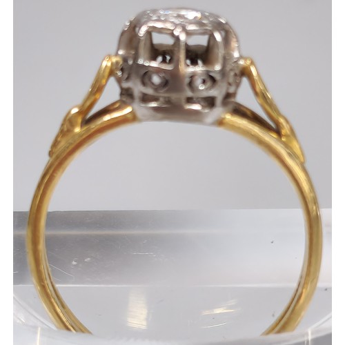 60 - 18ct gold and platinum diamond solitaire ring. 3.3g approx. Size M1/2. (B.P. 21% + VAT)