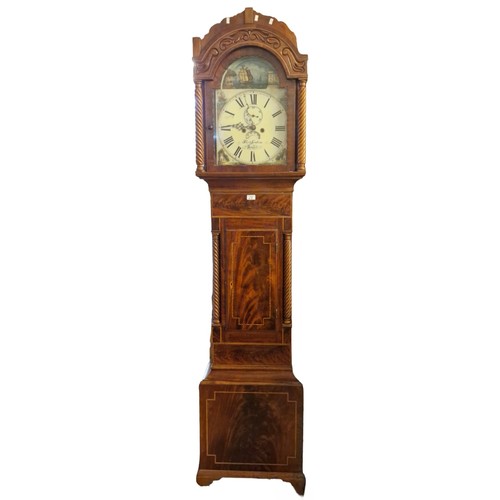 4A - 19th century Welsh mahogany eight day long case clock, marked 'Thomas Jenkins, Dowlais', having arch... 