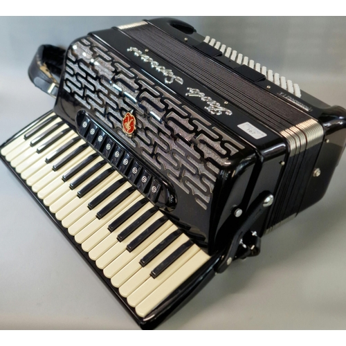 167 - Paolo Soprani, Porofessionale I A accordion in original simulated crocodile case with leather strap.... 