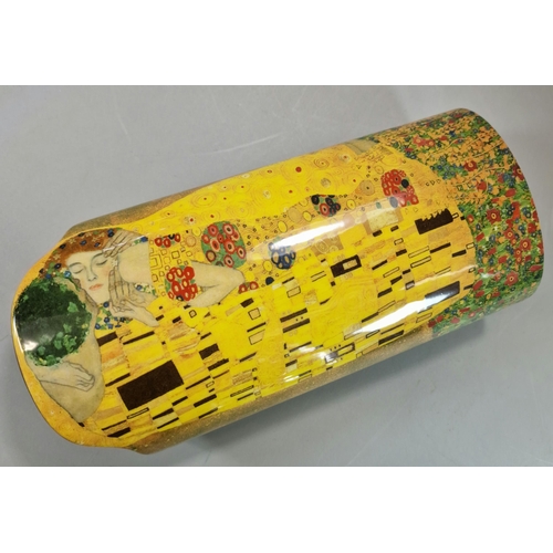 243 - After Gustav Klimt, a 'Silhouette D'Art' for Beswick cylinder vase. 23cm high approx., together with... 