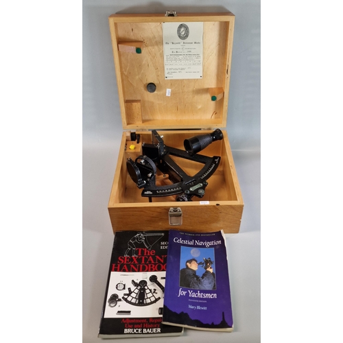 101 - Queen Elizabeth II Heath Navigational London Military Sextant No. 71664 with plaque dated 1971 in oa... 