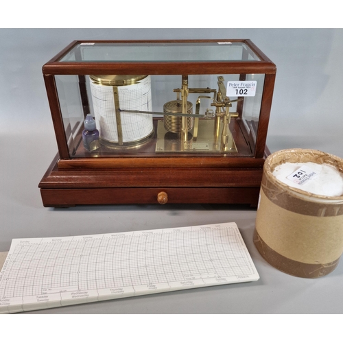 102 - Reproduction cased barograph by F. Darton & Co Ltd England.  (B.P. 21% + VAT)