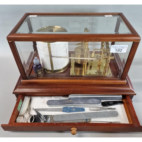 102 - Reproduction cased barograph by F. Darton & Co Ltd England.  (B.P. 21% + VAT)