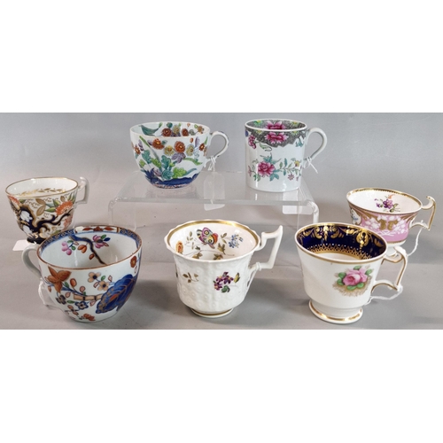 113 - Collection of 19th century Spode porcelain tea and coffee cups, various together with a Newhall/Mile... 