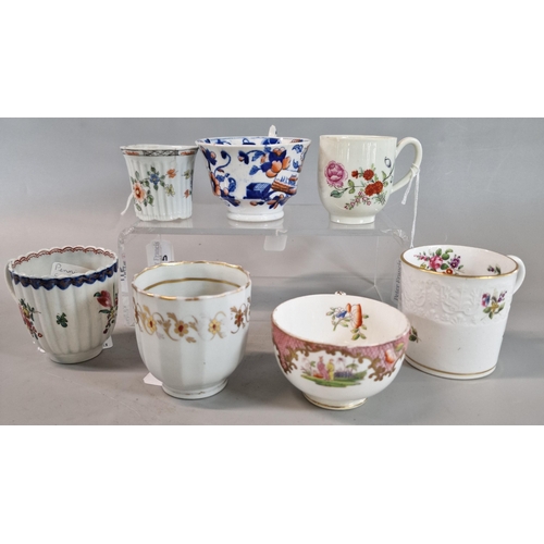 115 - Collection of 19th century Spode and other porcelain tea cups, tea bowls, coffee can etc. Provenance... 