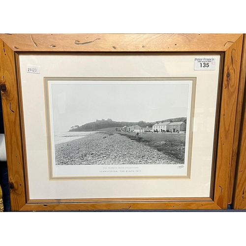 135 - The Francis Frith Collection, three black and white photographic prints of Llansteffan to include: t... 