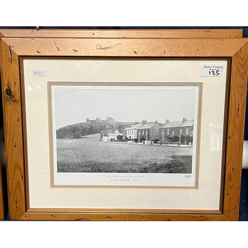 135 - The Francis Frith Collection, three black and white photographic prints of Llansteffan to include: t... 