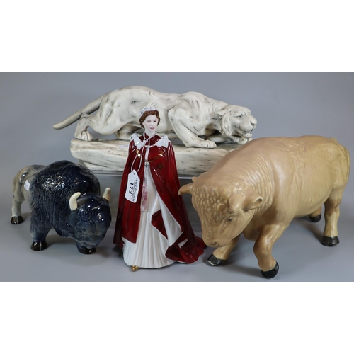 173 - Royal Worcester bone china figurine In Celebration of the Queen's 80th Birthday 2006, together with ... 