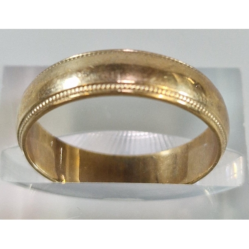 226 - 9ct gold wedding band. 3g approx. Size O. (B.P. 21% + VAT)