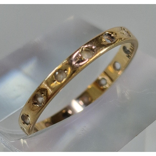 230 - 9ct gold full eternity style ring. 1g approx. Size M1/2. (B.P. 21% + VAT)