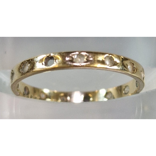 230 - 9ct gold full eternity style ring. 1g approx. Size M1/2. (B.P. 21% + VAT)