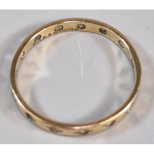 230 - 9ct gold full eternity style ring. 1g approx. Size M1/2. (B.P. 21% + VAT)