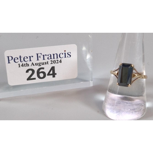 264 - 9ct gold and black stone dress ring. 2.1g approx. Size P. (B.P. 21% + VAT)