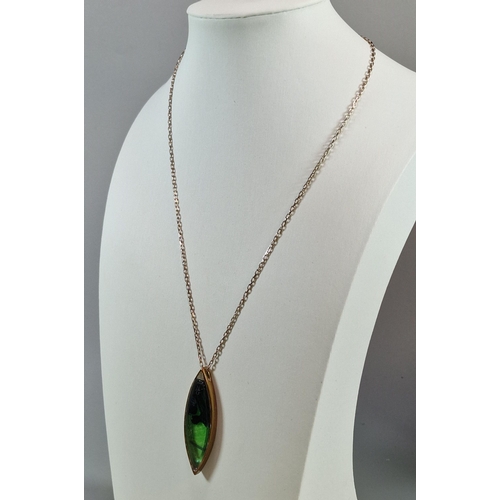 293 - John Ditchfield glass pendant with chain in original box marked 'Jewellery by Lee Appleby, incorpora... 