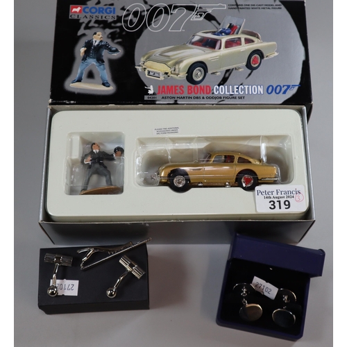 319 - Corgi Classics James Bond Collection 007 Aston Martin DB5 and Oddjob figure set in original box, tog... 