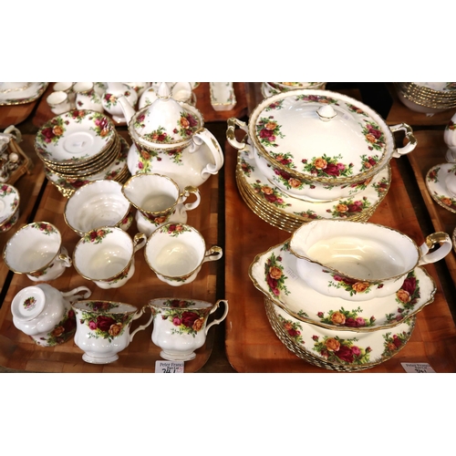 341 - Ten trays of Royal Albert bone china 'Old Country Roses' design tea, dinnerware and other items incl... 