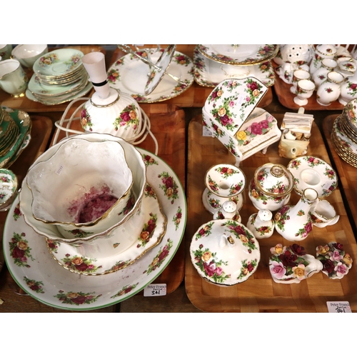 341 - Ten trays of Royal Albert bone china 'Old Country Roses' design tea, dinnerware and other items incl... 