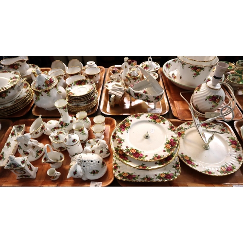 341 - Ten trays of Royal Albert bone china 'Old Country Roses' design tea, dinnerware and other items incl... 