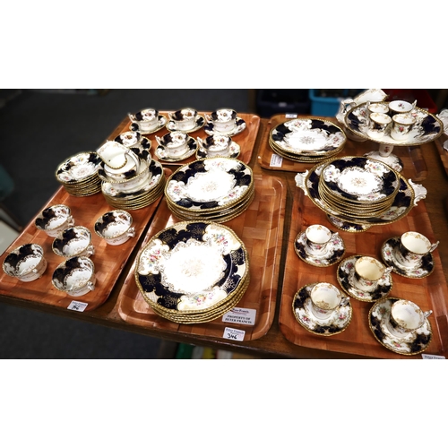 346 - Five trays of early 20th century Coalport tea and dinner ware items, overall on a white ground with ... 