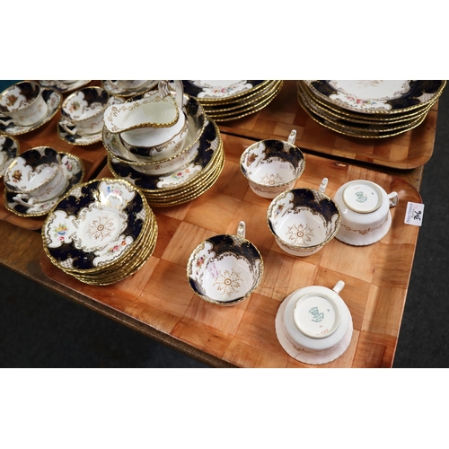 346 - Five trays of early 20th century Coalport tea and dinner ware items, overall on a white ground with ... 