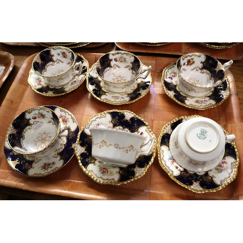 346 - Five trays of early 20th century Coalport tea and dinner ware items, overall on a white ground with ... 