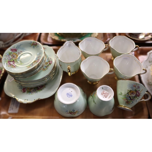 348 - Twenty one piece Windsor China floral teaset together with a twenty one piece Royal Albert bone chin... 