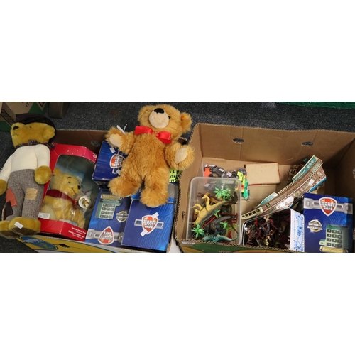 354 - Two boxes of toys to include: Money Safes, Disney Exclusive Special Edition Winnie the Pooh, tinplat... 